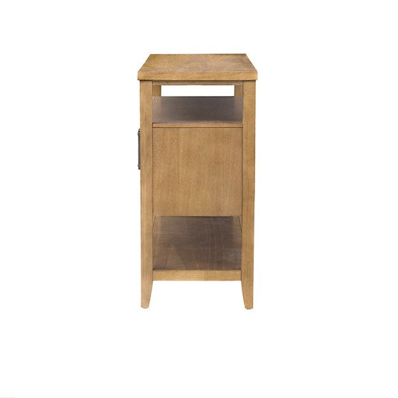 English Elm 2 Door Storage Console Table – Toasted Almond Wood Veneer, Dual Cabinets, Open Shelves, Compact Entryway Organizer B035P256575