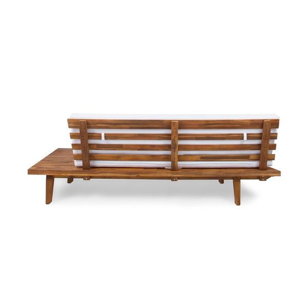 English Elm Hillcrest Solid Acacia Corner Sofa with Built-in Side Table for Outdoor Living 61288.00RSBWHI