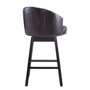 English Elm Christopher Knight Home® - 33.25" Swivel Counter Stools Set of 2 — 360° Faux Leather Bar Stools with Tufted Back, Footrest, Adjustable Feet WF532108BRN