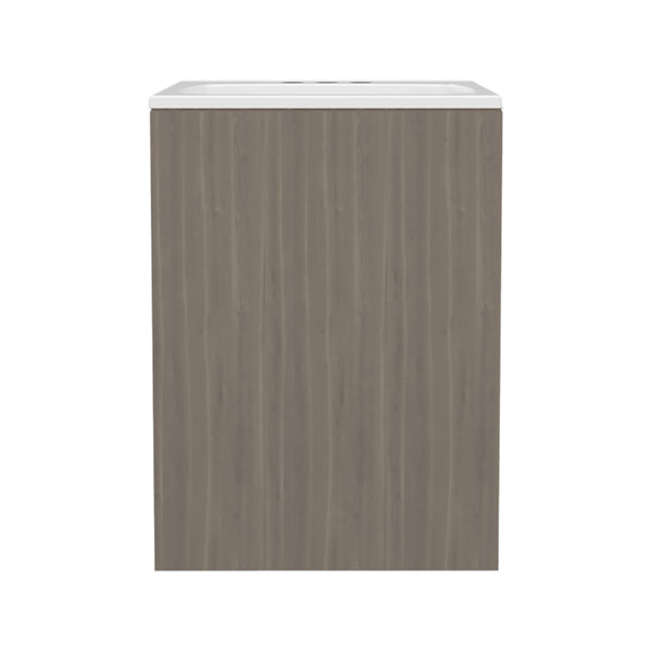 English Elm Bathroom Vanity Engineered Wood 24.8” H with Single Door, 2 Shelves, Modern Eco-Friendly Design White+Oak 28.74 L x 22.83 W x 4.33 H B097S00209