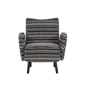 English Elm Modern Bouclé Armchair with High-Density Foam, Side Pocket & Solid Wood Legs for Cozy Reading Spots Black W395P376574