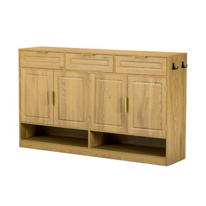 English Elm U-Style Farmhouse Sideboard With 3 Drawers & 4 Doors – Stylish Storage Buffet For Every Room! N711P345213O-GIGA