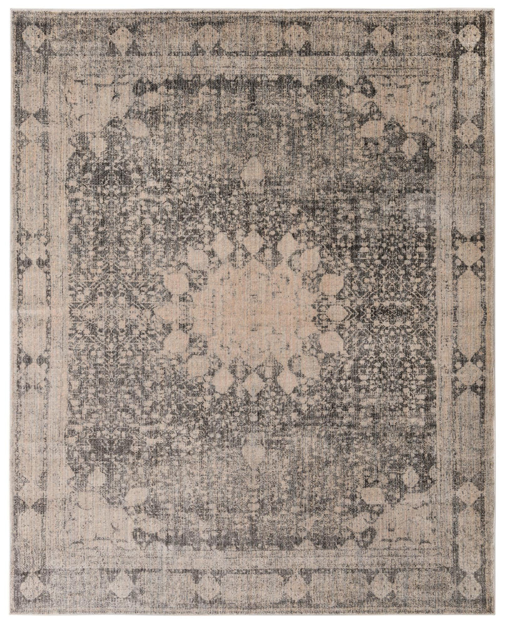 Unique Loom Asheville Rockwell Machine Made Border Rug Gray, Beige/Ivory 8' 0" x 10' 0"