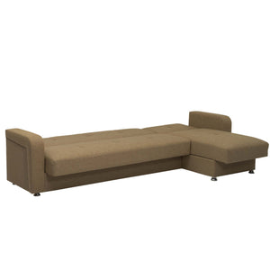 English Elm PrimeNest Concorde Collection Upholstered Convertible Chaise Lounge with Storage, Sleeper, 1500 lb Capacity and Click-Clack Convenience Brown B030P305098