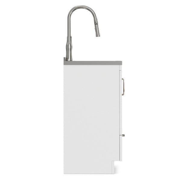 English Elm Darwin Stainless Steel Utility Sink with Shaker Cabinet for Laundry and Garage B136P427210