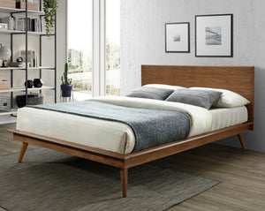 English Elm Modern platform bed with sleek minimalist silhouette, durable wood frame, no box spring needed, queen centerpiece Brown 81.5 L x 10.5 W x 9.5 H B011S00980