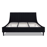 English Elm Aspen Vertical Tufted Headboard Platform Bed Set, King, Anthracite Black Velvet