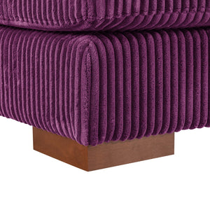 English Elm Large Corduroy Double Chaise Sectional Sofa with Lumbar Support for Spacious Living Rooms Purple B2748S00019