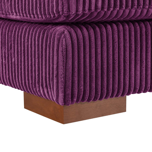 English Elm Large Corduroy Double Chaise Sectional Sofa with Lumbar Support for Spacious Living Rooms Purple B2748S00019
