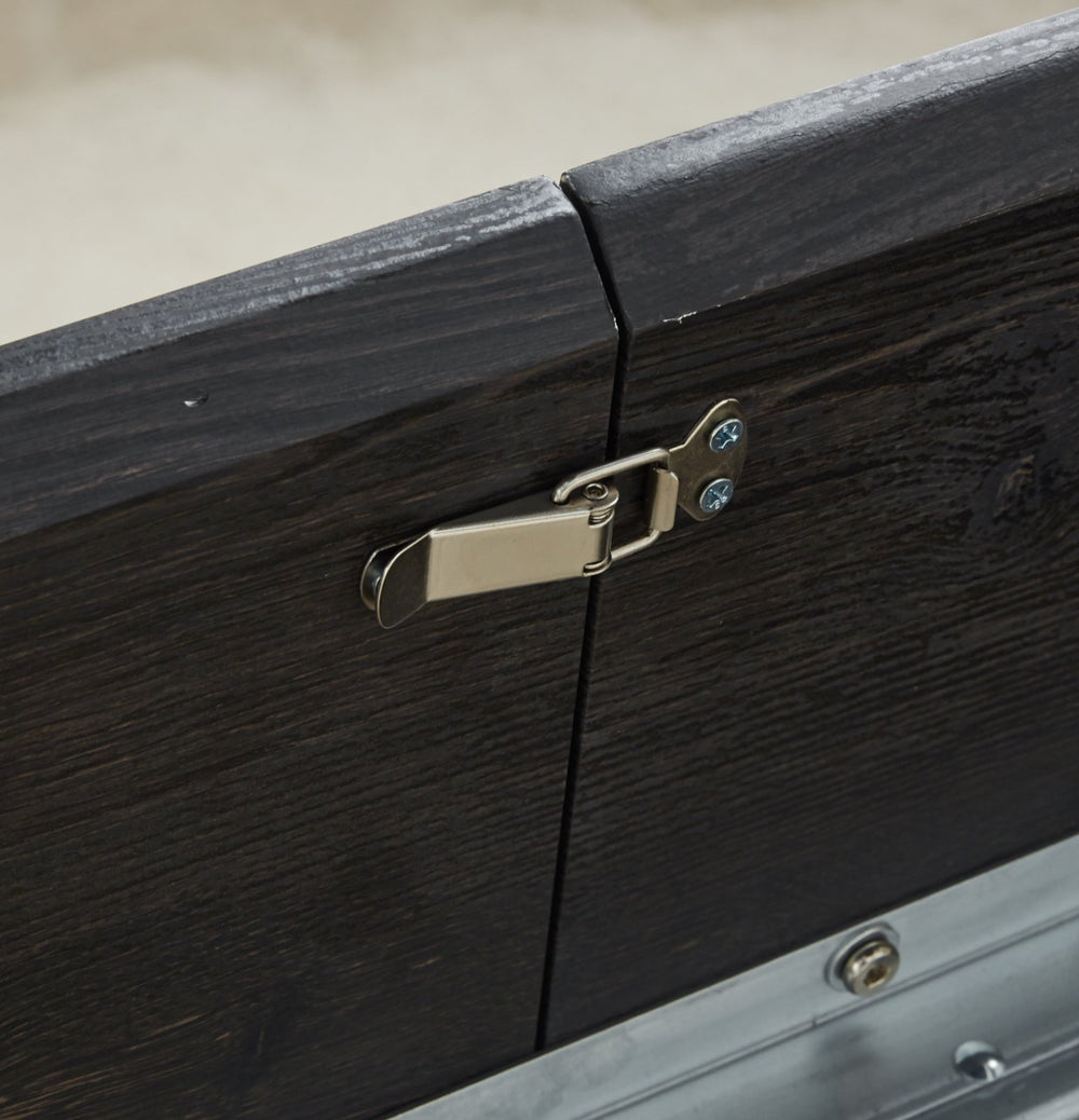 English Elm Extensible Pedestal Dining Table with MDF Top for 4-6, Stylish Durable Design, Easy Assembly, Comfortable Dining Experience Black W234S00107