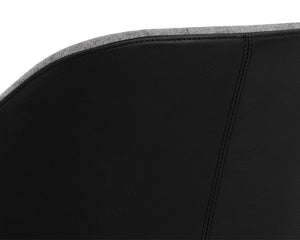 Sunpan Mccoy Swivel Dining Chair - Masculine Charm with Unique Two-Toned Design for Modern Spaces November Grey / Nightfall Black