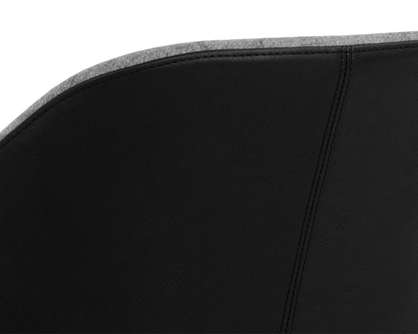 Sunpan Mccoy Swivel Dining Chair - Masculine Charm with Unique Two-Toned Design for Modern Spaces November Grey / Nightfall Black