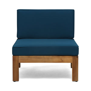 English Elm Christopher Knight Home® - ALCOVE Handcrafted L-Shape Sofa Set with Acacia Wood Frame, Water-Resistant Cushions, Ottoman Table Included Teak 63714.00DT