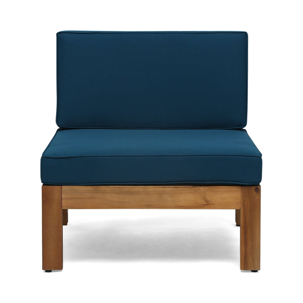 English Elm Christopher Knight Home® - ALCOVE Handcrafted L-Shape Sofa Set with Acacia Wood Frame, Water-Resistant Cushions, Ottoman Table Included Teak 63714.00DT