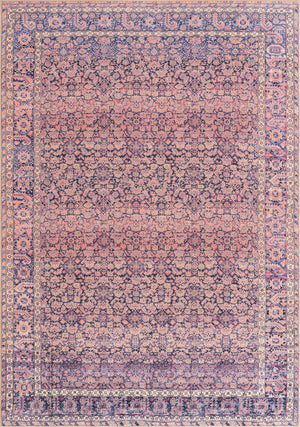 Unique Loom Timeless Levi Machine Made Floral Rug Navy Blue, Black/Orange/Purple/Yellow/Ivory 7' 7" x 10' 6"