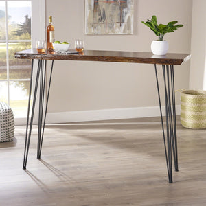 English Elm Christopher Knight Home® - BAR TABLE Rustic Natural MDF Top with Hairpin Iron Legs — Compact Stable Bistro Table for Small Spaces 62138.00