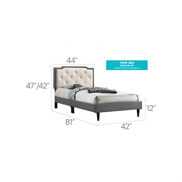 English Elm Stylish Tufted Headboard Queen Bed with Adjustable Height, Sturdy Slats & One-Box Easy Delivery LIGHT GREY 5.5 L x 22.5 W x 45 H B078112137