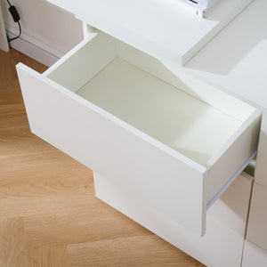 English Elm Six Drawers Multi-Functional White Desk With Removable Top – Versatile Storage For Home & Office W3871P369001-GIGA