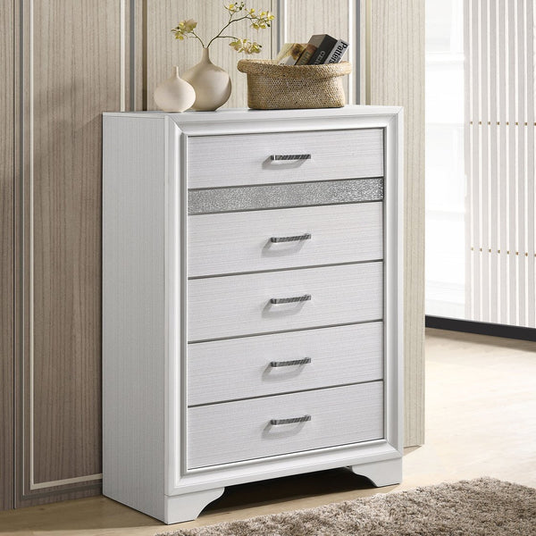 English Elm Annie Glamorous 6-Drawer Bedroom Chest With Crystal Embellishments For Chic And Organized Storage B062P378341