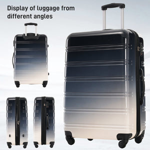 English Elm Hardshell Polycarbonate 3 Piece Luggage Set Spinner Wheels Tsa Lock Expandable Travel Black Multi N732P184448B