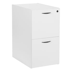 OSP Home Furnishings Napa File Pedestal with Two Deep Drawers for Letter and Legal Document Storage White NAP-74-WHT