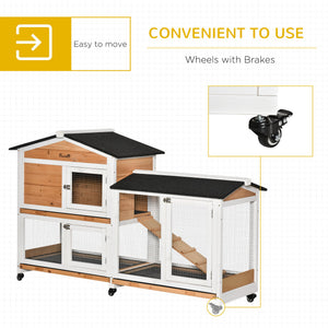 English Elm PawHut 63" 6-Tier Small Animal Habitat with Hammock, Heavy-Duty Steel Cage, Wheels & Removable Tray Natural Wood W2225P217663