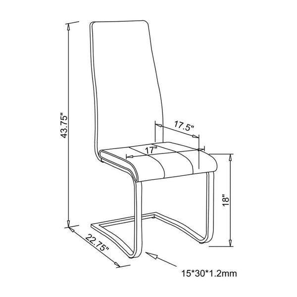 English Elm Set Of 4 Modern Leatherette Dining Chairs With Gold Legs - Chic Comfort For Stylish Spaces! B016P224737-GIGA