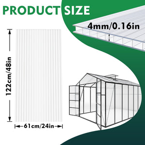 English Elm 10 Pack Twin Wall Polycarbonate Greenhouse Panels Uv Blocking Insulated Roofing Sheets W3213P460532
