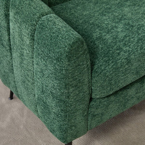 English Elm 50.2'' Channel Tufted Chenille Settee Compact Two Seat Sofa with Metal Legs Green W3118P397105