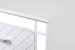 English Elm Livorno Embossed Silver Champagne Chest with Felt-Lined Top Drawer, Dovetail Full-Extension Drawers, Mirror Trim Accents Silver+White 37 L x 65 W x 20 H B078P286325