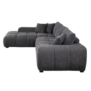 English Elm Chosen Chenille Sectional Sofa with Toss Pillows and Dual Chaises, Pocket Coil Seats, Durable Frame Gray 43 L x 81.88 W x 16.5 H B2726S00038