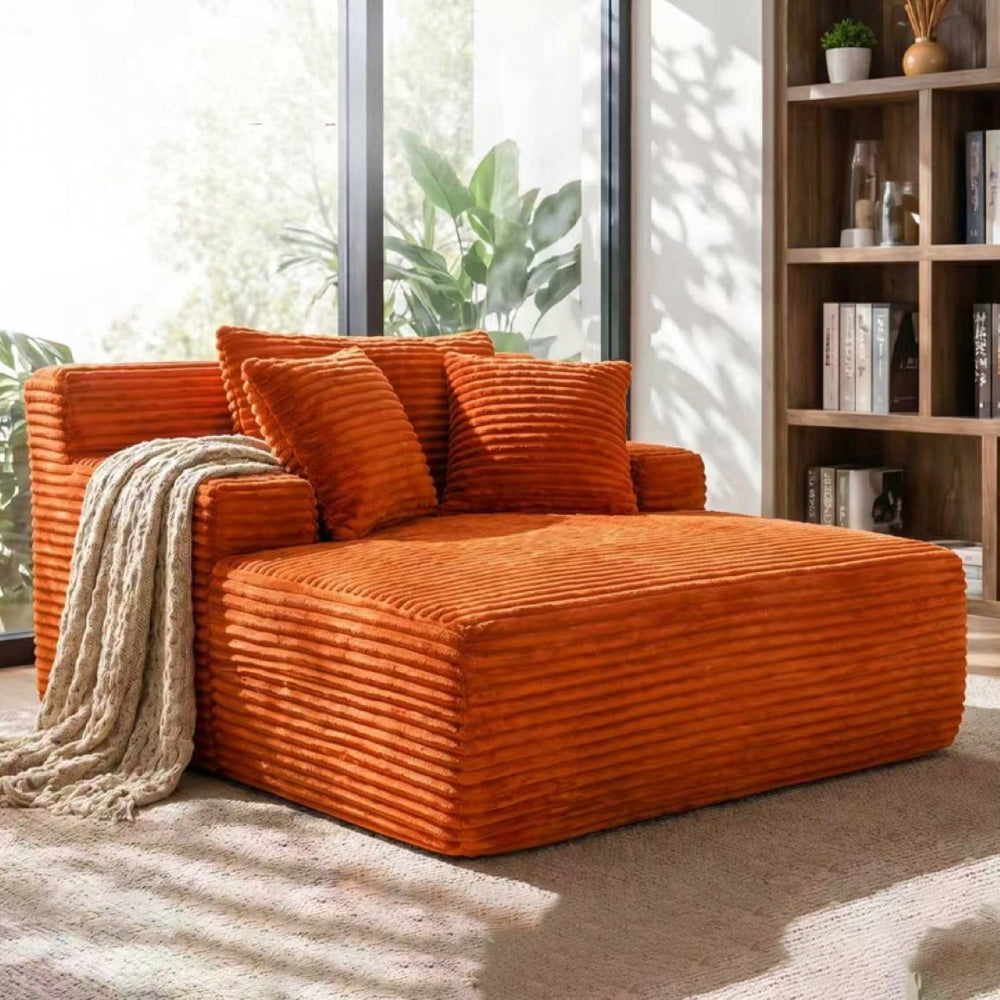 English Elm 66-inch Corduroy Sleeper Lounge Chair Frameless Cloud Sofa Bed for Living Room W5527P489247