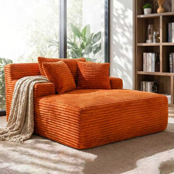 English Elm 66-inch Corduroy Sleeper Lounge Chair Frameless Cloud Sofa Bed for Living Room W5527P489247