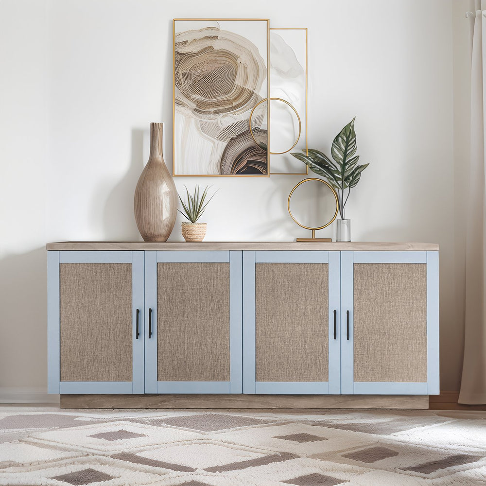 JLA Home Chapel Hill - Accent Chapel Hill Mattie 84" Two-Tone Solid Wood Accent Cabinet with Reversible Doors, Buffet Media Console CH130-1000