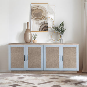 JLA Home Chapel Hill - Accent Chapel Hill Mattie 84" Two-Tone Solid Wood Accent Cabinet with Reversible Doors, Buffet Media Console CH130-1000