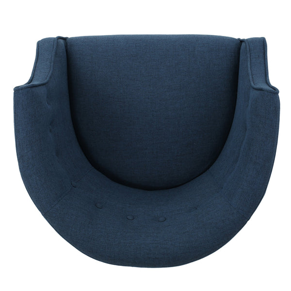 English Elm Christopher Knight Home® - CLUB chair with button tufting, plush fabric upholstery and tapered birch legs for modern comfort and style Navy Blue 60007.00DBL