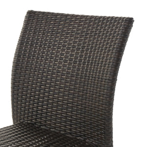 English Elm Christopher Knight Home® - LARACHE Elegant Outdoor Armless Rattan Dining Chairs Set of 2 – Stackable, Textured Wicker Comfort Brown Multi 39.3 L x 28.5 W x 22.5 H N776P610544M