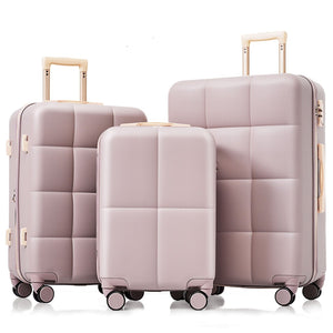 English Elm Luggage Set of 3 Abs Hard Shell Suitcases with Spinner Wheels and Built in Cup Holder Brown N726P296016B