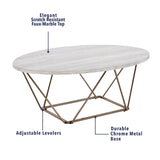 English Elm Steve Silver - Rowan - Faux Marble Top Coffee Table - Gray