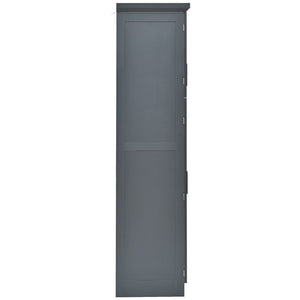English Elm [assembly Included] Topmax Shaker Pantry Cabinet Tall Mdf Kitchen Storage with Pull-out Trays Gray SP000099AAE