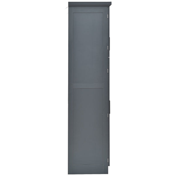 English Elm [assembly Included] Topmax Shaker Pantry Cabinet Tall Mdf Kitchen Storage with Pull-out Trays Gray SP000099AAE
