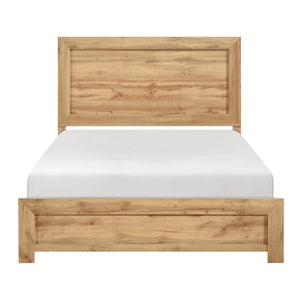 English Elm Natural Rustic Queen Bed Frame with Durable Melamine Finish, Easy Assembly Bed-in-a-Box, Modern Retreat Natural 61 L x 33.5 W x 6.5 H B011P365546