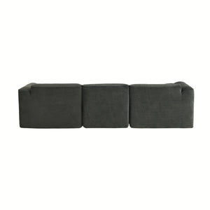 English Elm U_Style Plush velvet 4-seater sofa with sponge-spring seats, removable back cushions, modern comfort and style Grayish Green WY000450AAC