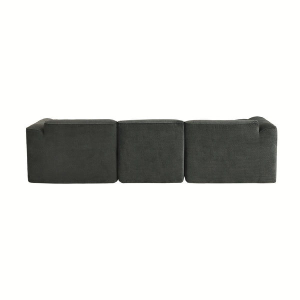 English Elm U_Style Plush velvet 4-seater sofa with sponge-spring seats, removable back cushions, modern comfort and style Grayish Green WY000450AAC