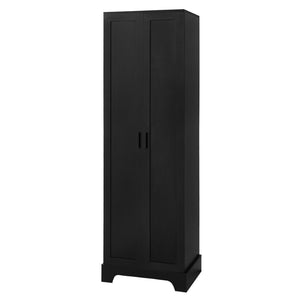 English Elm Storage Cabinet Tall Mdf Two Door Adjustable Shelves Matte Black Home Office Bath N725P181207Z