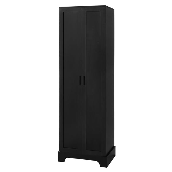English Elm Storage Cabinet Tall Mdf Two Door Adjustable Shelves Matte Black Home Office Bath N725P181207Z