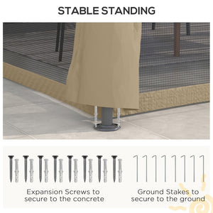 English Elm Outsunny 10' X 13' Outdoor Patio Gazebo Canopy With Ventilated Roof And Mesh Netting For Comfort W2225P174245-GIGA