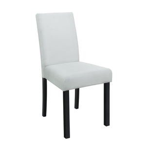 English Elm Sarang Faux Marble Black Dining Table with 4 Silver Padded Chairs — Solid Wood MDF, Sturdy Craftsmanship B201P359580