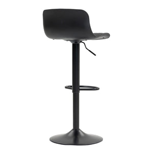 English Elm Bar Stools Set of 2 Adjustable Swivel Pu Leather Kitchen Island Seating with Back Black W676P358682