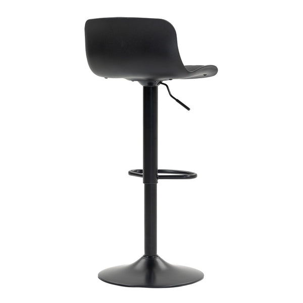 English Elm Bar Stools Set of 2 Adjustable Swivel Pu Leather Kitchen Island Seating with Back Black W676P358682